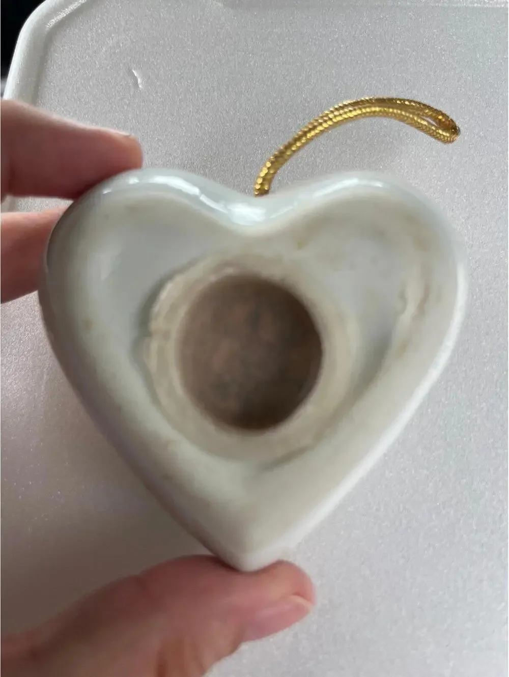 Vintage Porcelain Heart-Shaped Potpourri Holders with Floral Design